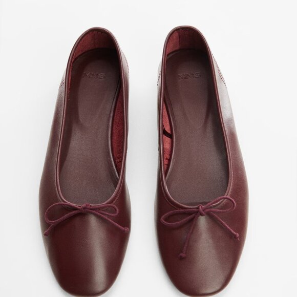 SOLD OUT • Burgundy leather ballet flats • Worn twice only - Picture 5 of 10